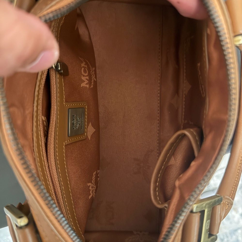 MCM Cognac Brown Visetos Satchel with Gold Hardware - Picture 5 of 5